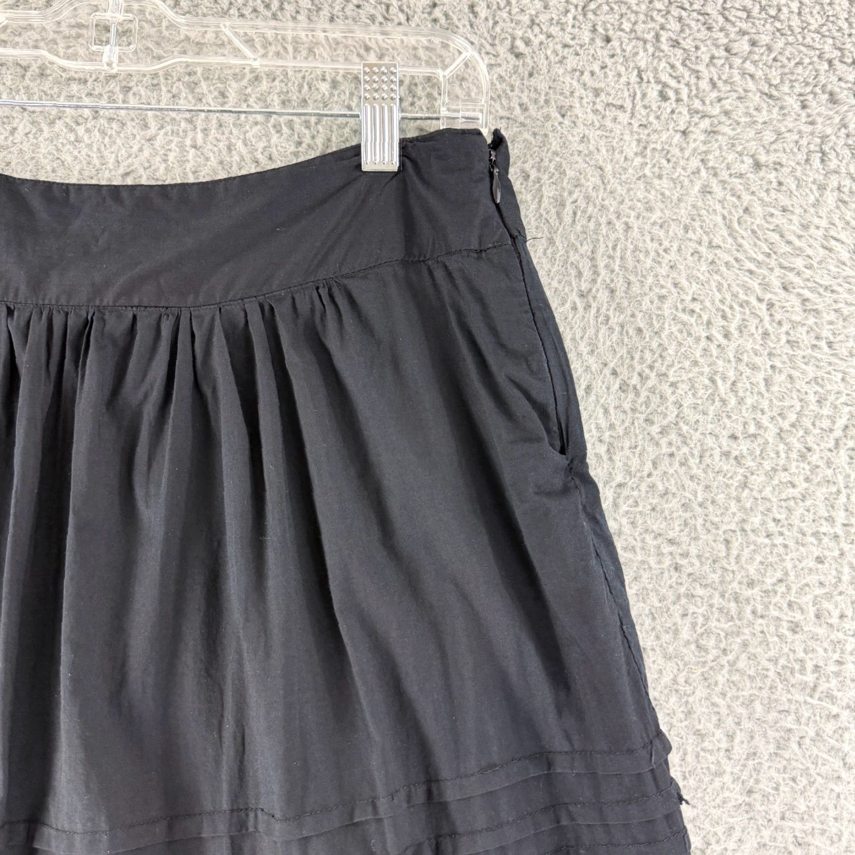 Anthropologie VINTAGE Odille Anthropologie A-Line Skirt Womens Size 14 Black Lace Pleated Lined Zip Up Size 36" / US 14 / IT 50 - 2 Thumbnail