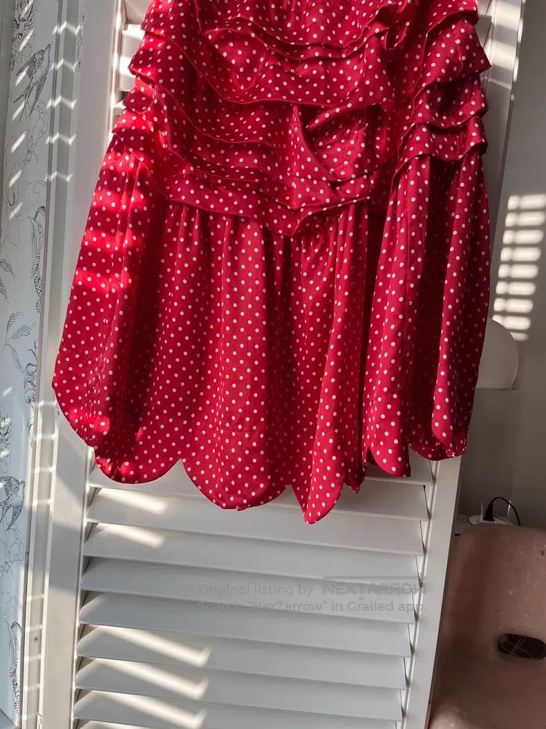 Comme des Garcons Comme Des Garcons size XS Red Polka Dot Asymmetrical Midi S Size 23" - 4 Thumbnail