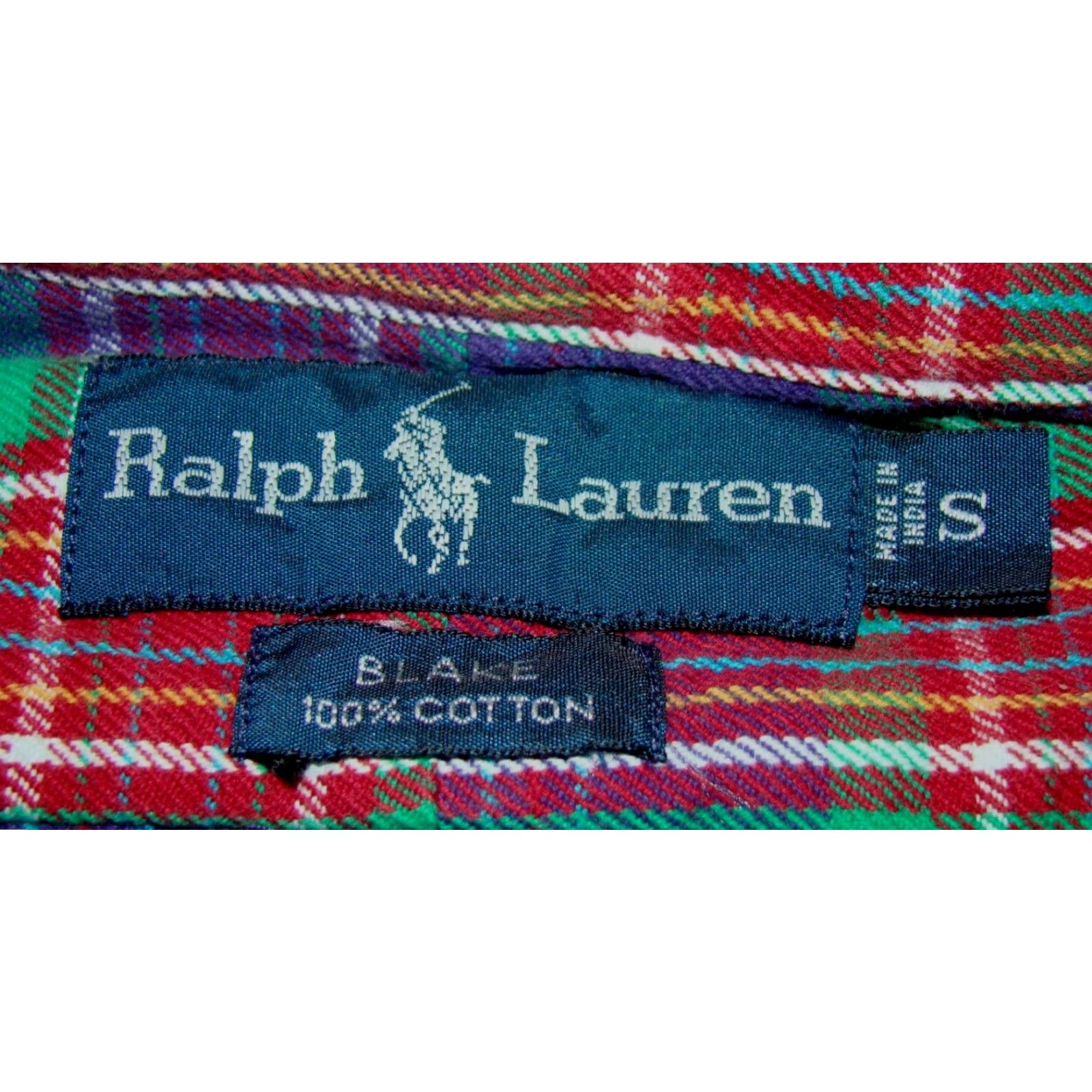 Polo Ralph Lauren VINTAGE Polo Ralph Lauren Blake Mens Small Purple Green Plaid Flannel Shirt Size US S / EU 44-46 / 1 - 5 Thumbnail
