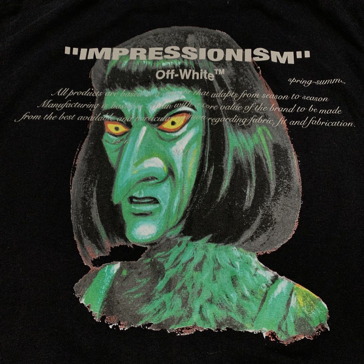 Off White Medium Impressionism Black Tee Virgil Abloh Menswear