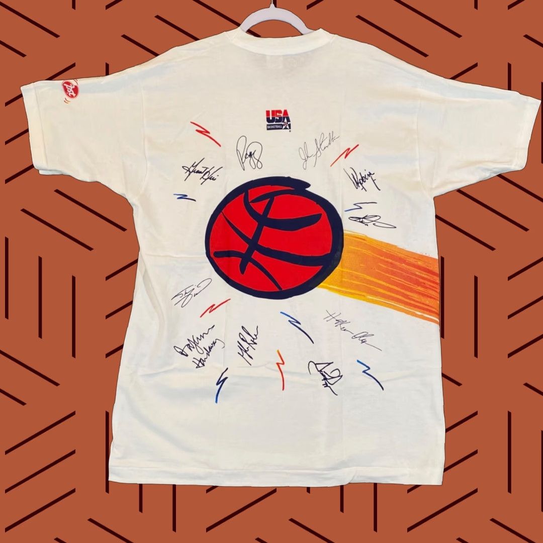 Fruit Of The Loom VINTAGE Fruit of the Loom Dream Team Basketball Shirt Mens XL White Logo Tee S/S 1990s Size US XL / EU 56 / 4 - 1 Thumbnail