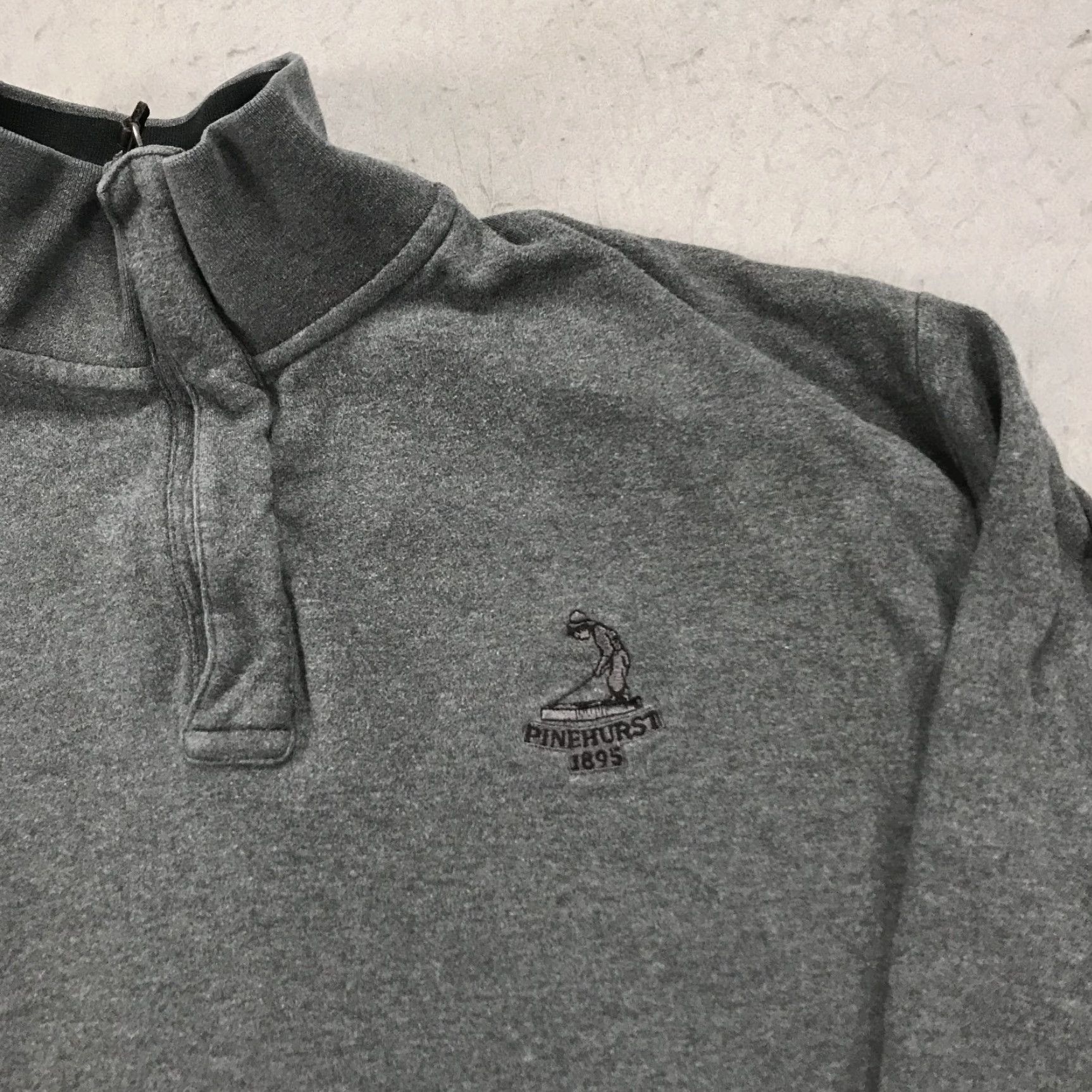 Polo Ralph Lauren Polo Ralph Lauren Pinehurst Golf Sweater Mens Large Gray 1/4 Zip Logo Knit Mock Neck Pullover Country of Origin China Size US L / EU 52-54 / 3 - 3 Thumbnail