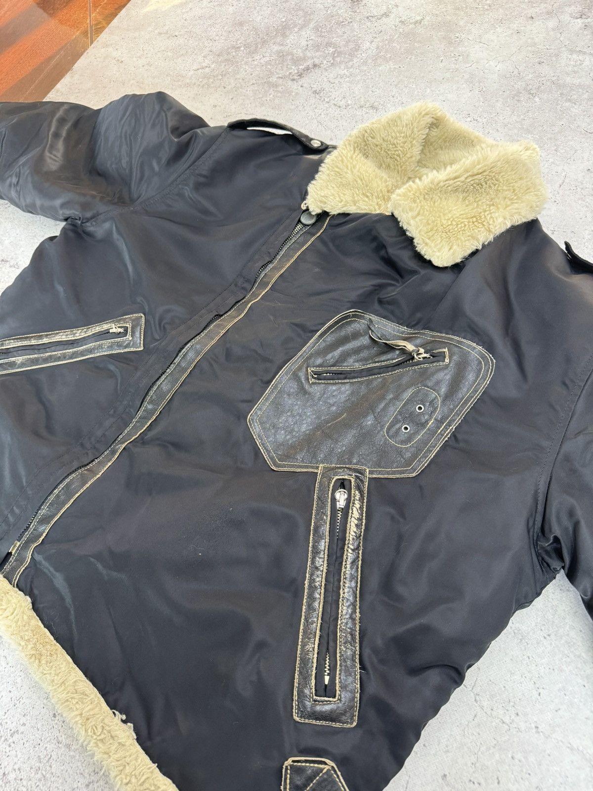Diesel Vintage Asymmetric Diesel Leather Inserts Jacket Size US XL / EU 56 / 4 - 15 Thumbnail