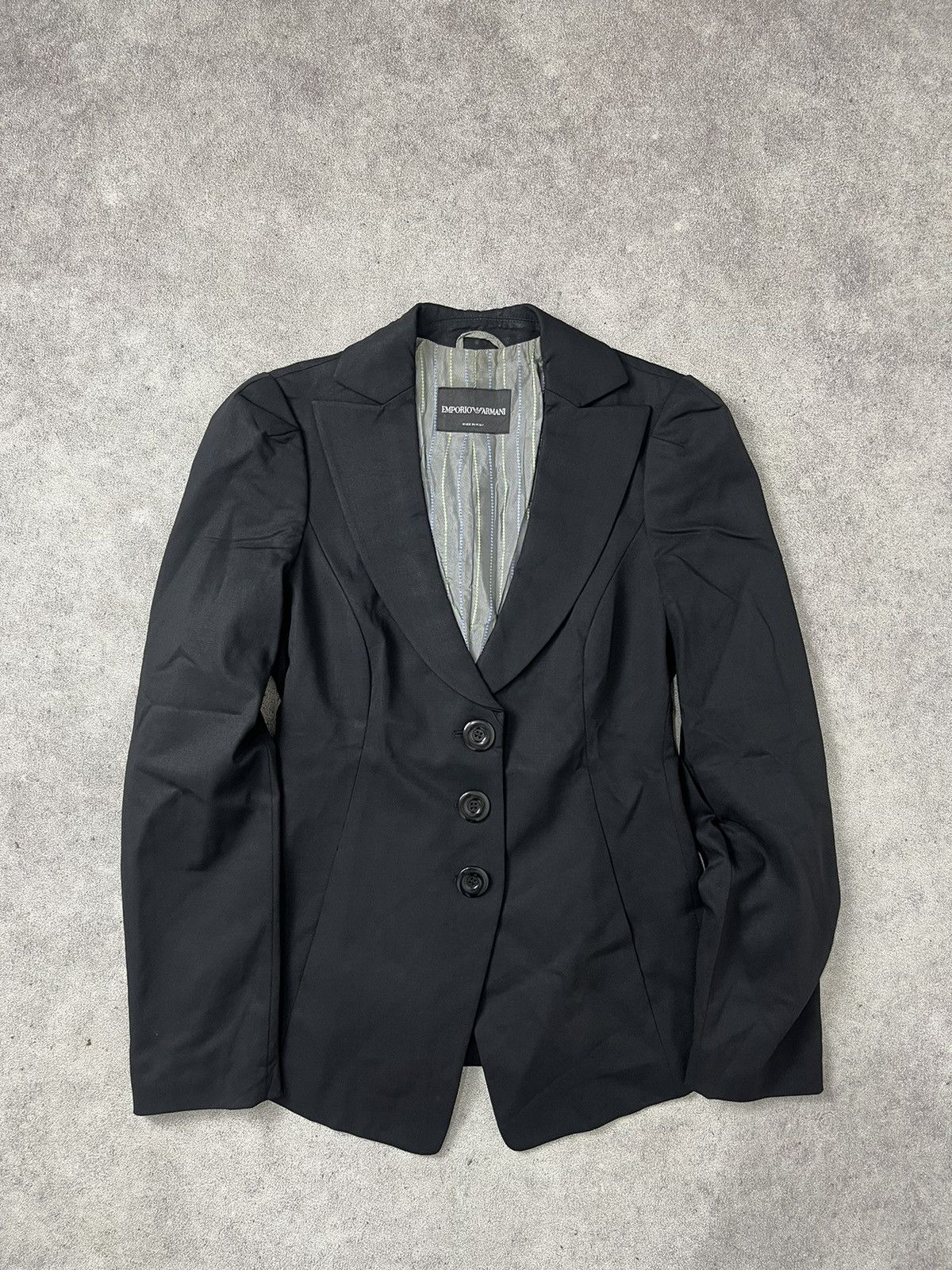 Emporio Armani Emporio armani black wool jacket blazer Size M / US 6-8 / IT 42-44 - 2 Thumbnail