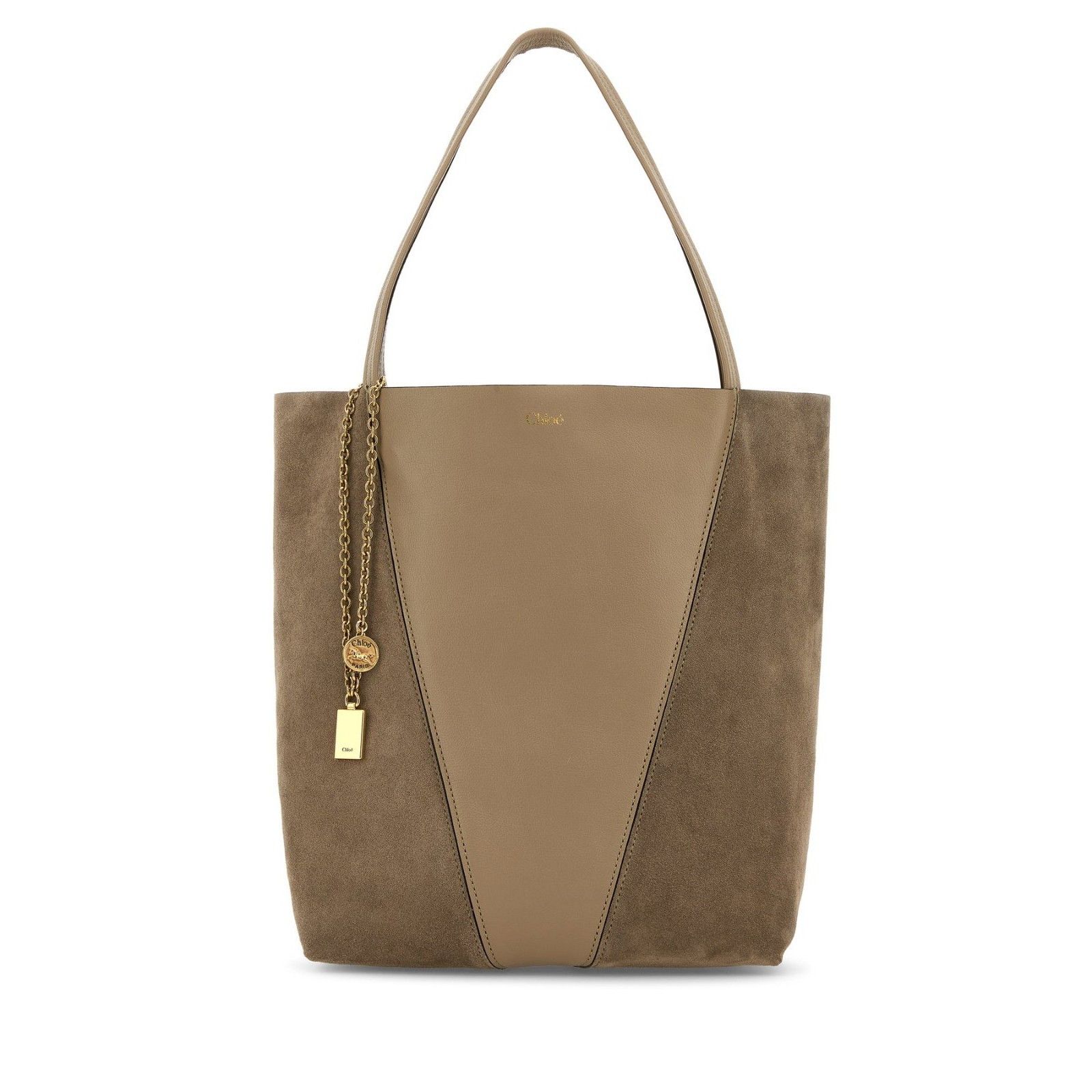 Chloe Chloe Medium Spin Boyish Brown Grained Leather/Suede Tote Ba Size ONE SIZE - 1 Thumbnail