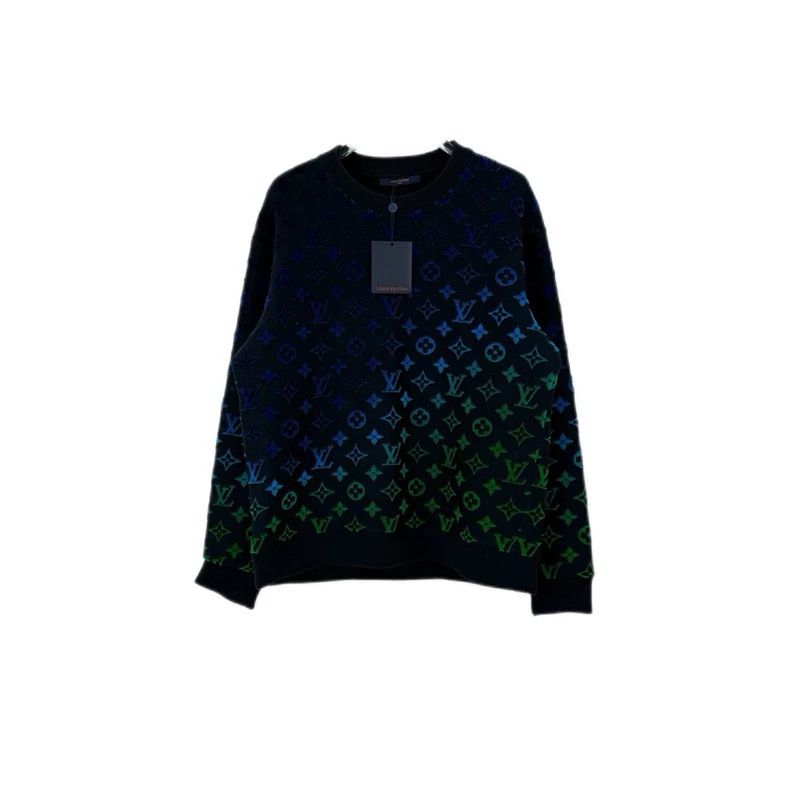 Louis Vuitton Black full gradient logo sweatshirt 2505-Next