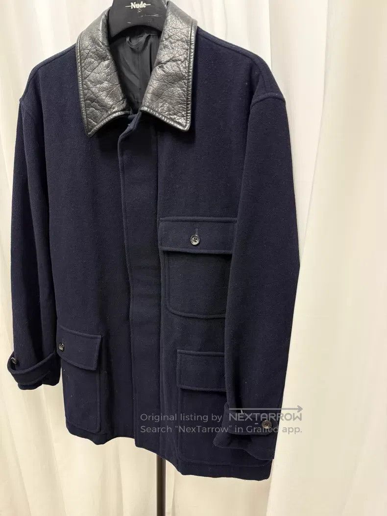 Comme des Garcons Comme des Garcons Leather Collar Tweed Overcoat Size US M / EU 48-50 / 2 - 2 Thumbnail