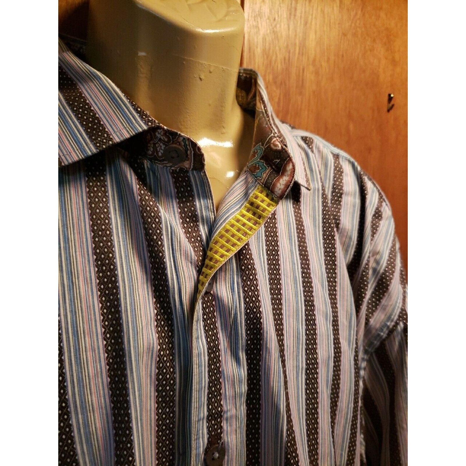 Robert Graham Robert Graham Men’s Shirt 3XL Stripe Dot Check Paisley Size US XXL / EU 58 / 5 - 4 Thumbnail
