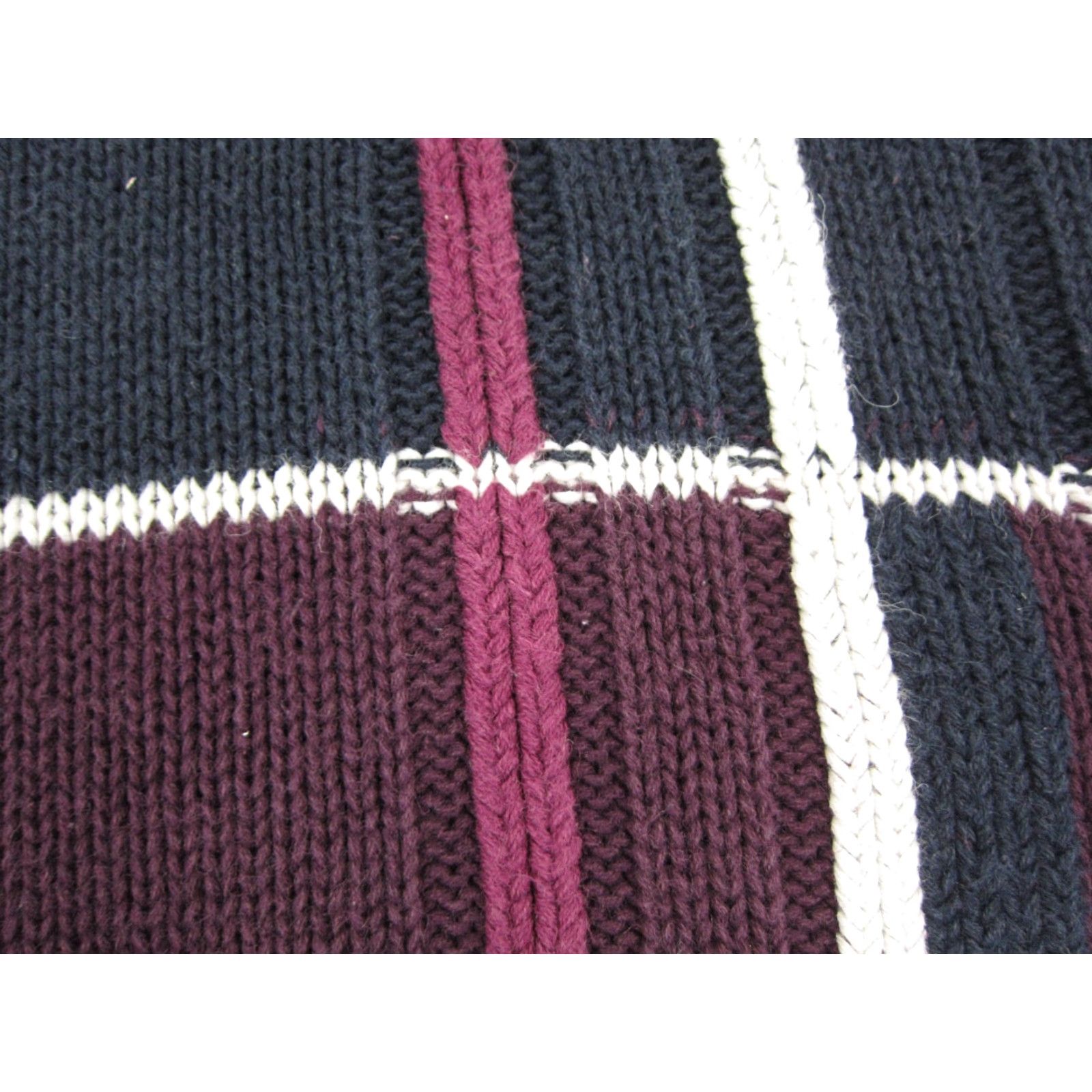 Vintage VINTAGE Christopher & Banks Sweater Womens L Blue Purple Chunky Knit Grid Pullover 80s USA Mens Womens Girls Boys Size L / US 10 / IT 46 - 3 Thumbnail