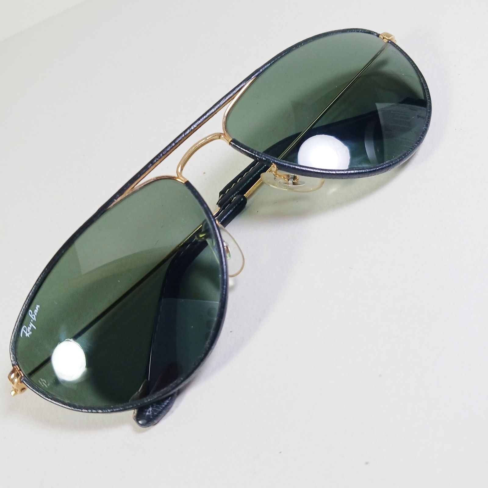 Bausch & Lomb × RayBan Ray Ban Bausch & Lomb W1565 Leathers B&L Sunglasses USA RARE Size ONE SIZE - 10 Thumbnail