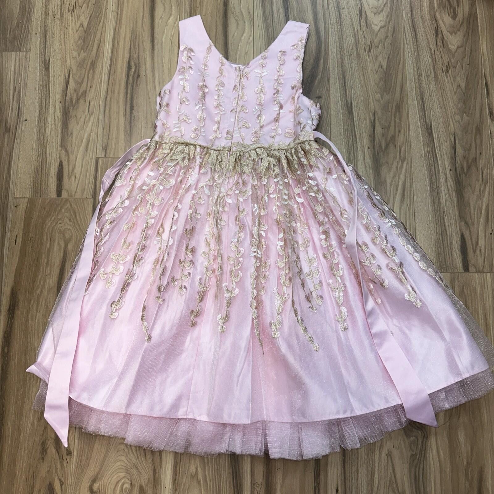 Other Couture Princess Girls Pink Floral Embroidered Dress 10 Size ONE SIZE - 6 Thumbnail
