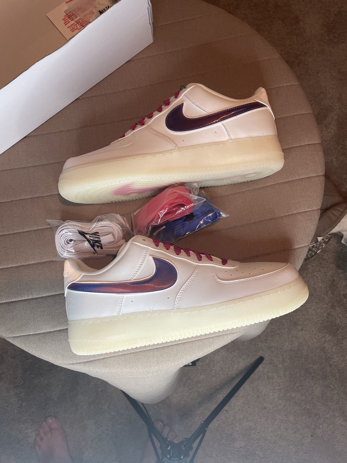 image of Nike Air Force One De Lo Mío Size 12 M Shoes in White, Men's
