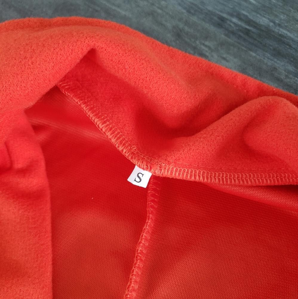 Designer Fire Orange Pocket Detailed Long Fleece Trench Size S / US 4 / IT 40 - 3 Thumbnail
