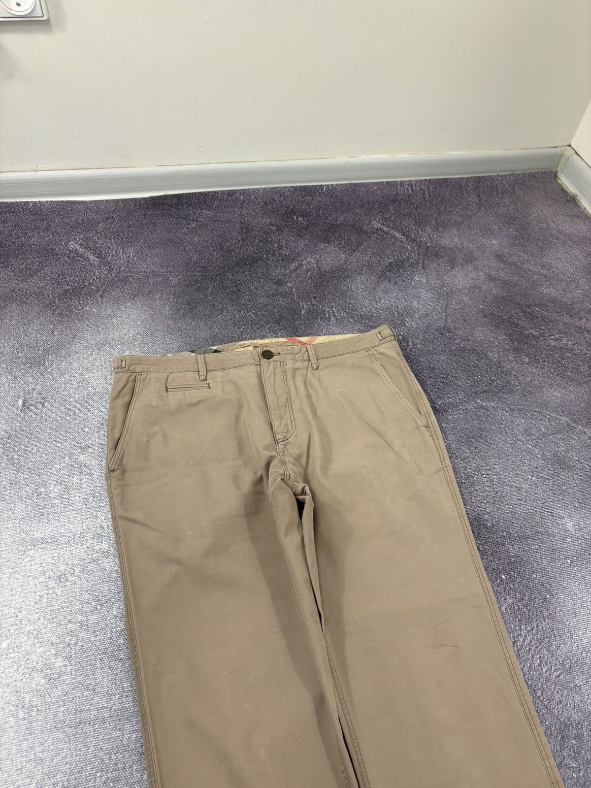 Burberry Burberry Brit Women’s Beige Straight Fit Luxury Chino Pants Size 34" / US 12 / IT 48 - 4 Thumbnail
