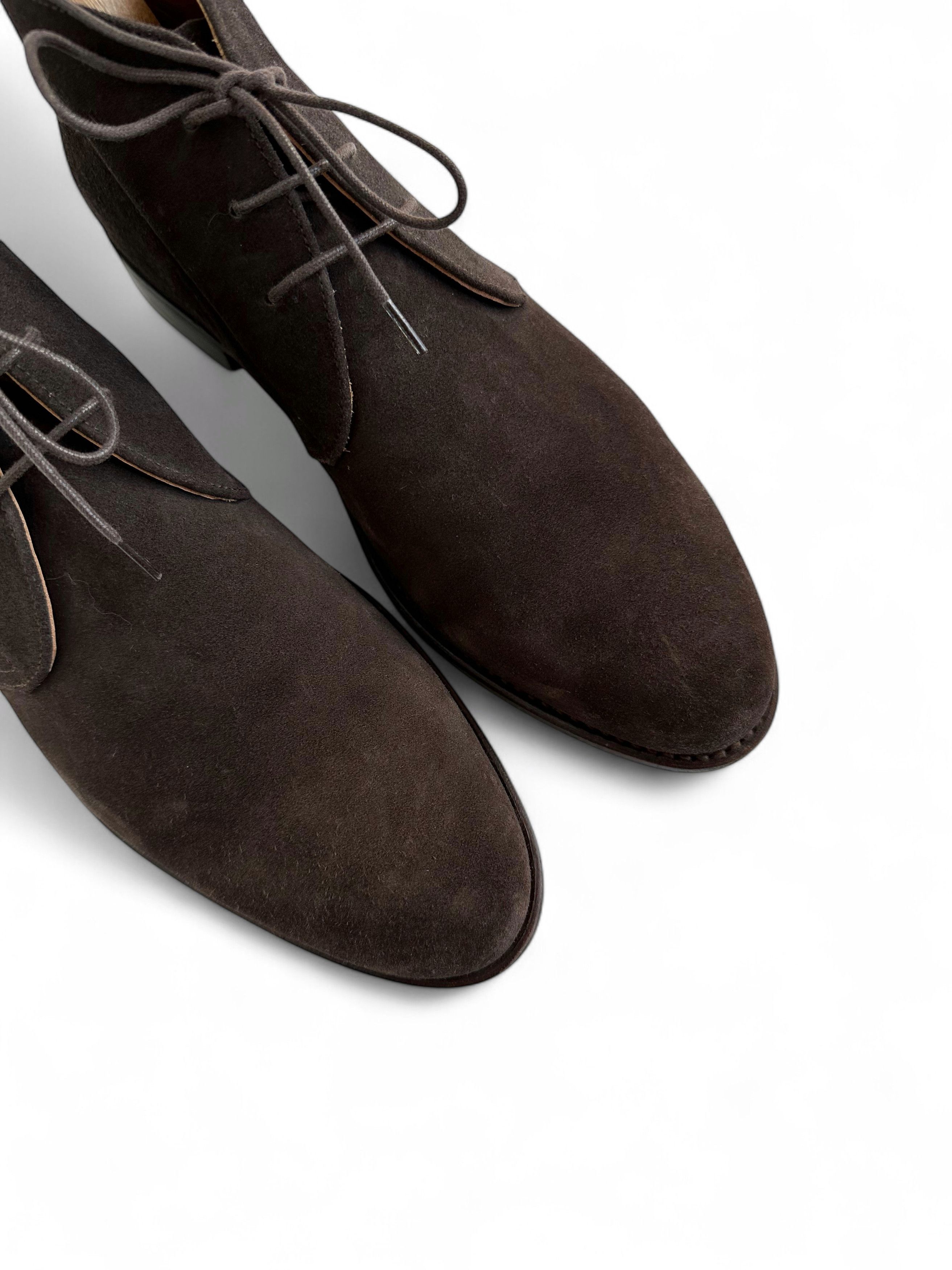 Crockett & Jones Prime Shoes CARDIFF Suede Lace Up Hand Made Boots Size US 10.5 / EU 43-44 - 5 Thumbnail