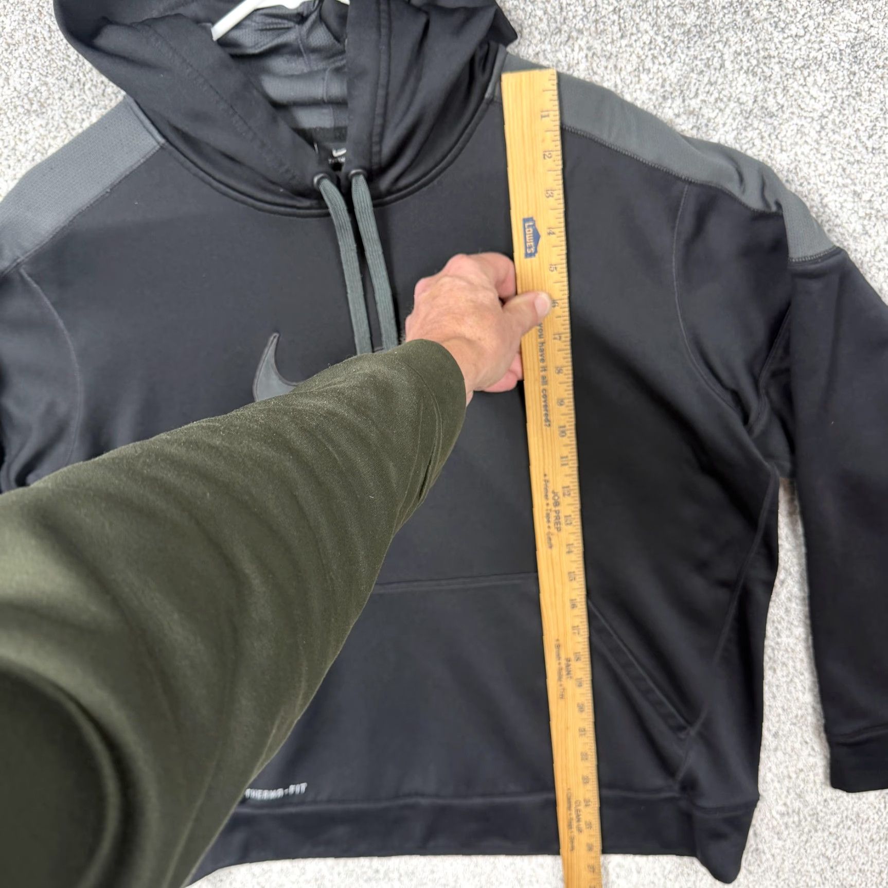 Nike Nike Therma-FIT Hoodie Mens Large Black Gray Pullover Fleece Swoosh Logo Gym Size US L / EU 52-54 / 3 - 2 Thumbnail