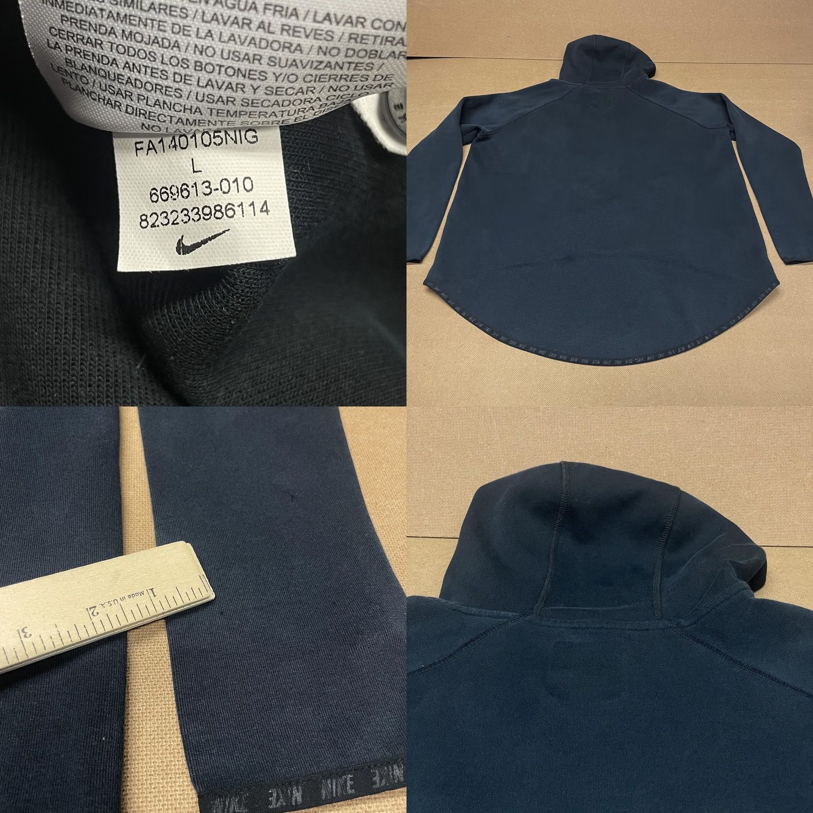 Nike Nike Hoodie Womens L Gray Tech Fleece Jacket Black Asym Zip Drop Tail Size L / US 10 / IT 46 - 9 Thumbnail