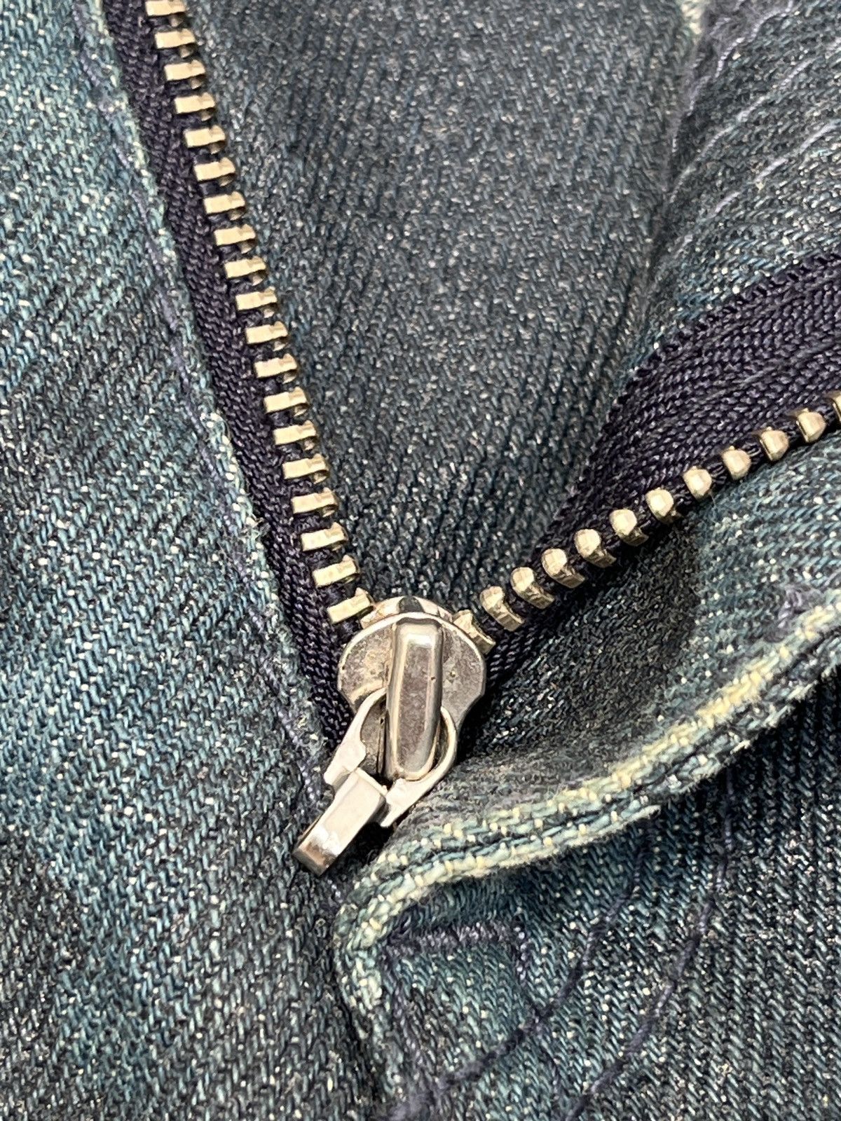 Swagger SAMPLE Swagger Waxed Blue Denim Jeans Size US 31 - 12 Thumbnail
