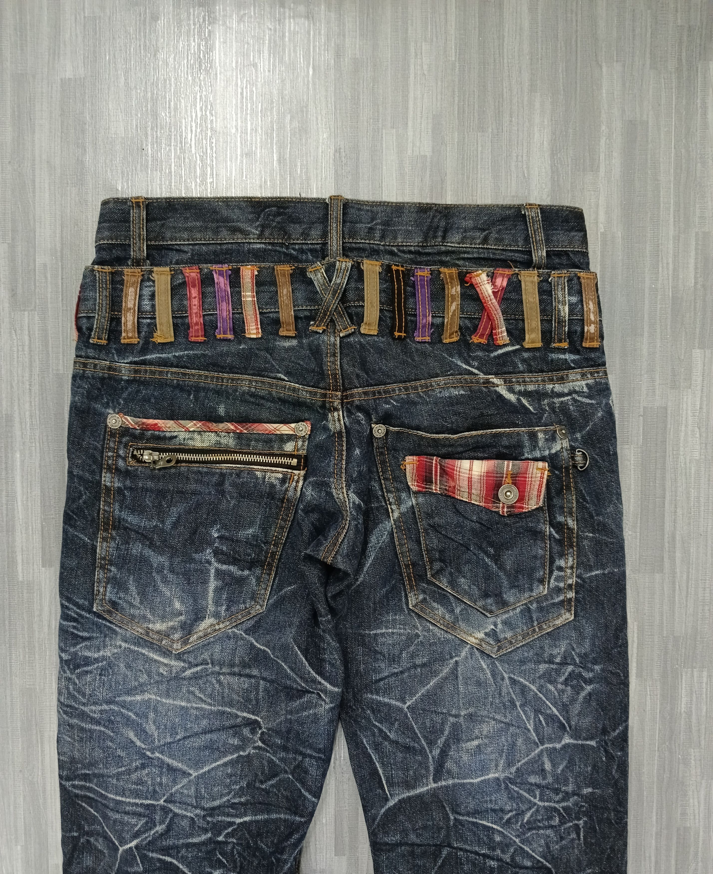 Japanese Brand SICK DOUBLE WAIST NYLAUS JEANS Size US 32 / EU 48 - 5 Thumbnail