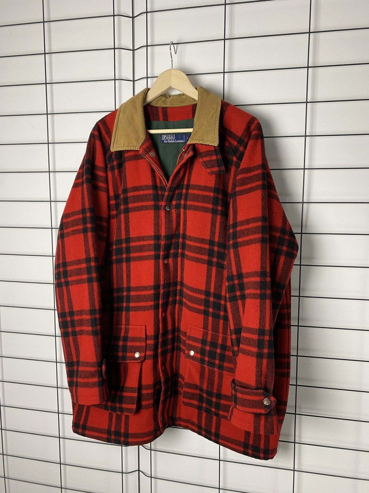 Vintage 90's POLO Ralph Lauren Heavy Tweed Wool Coat Jacket Buffalo Size US XL / EU 56 / 4 - 2 Thumbnail