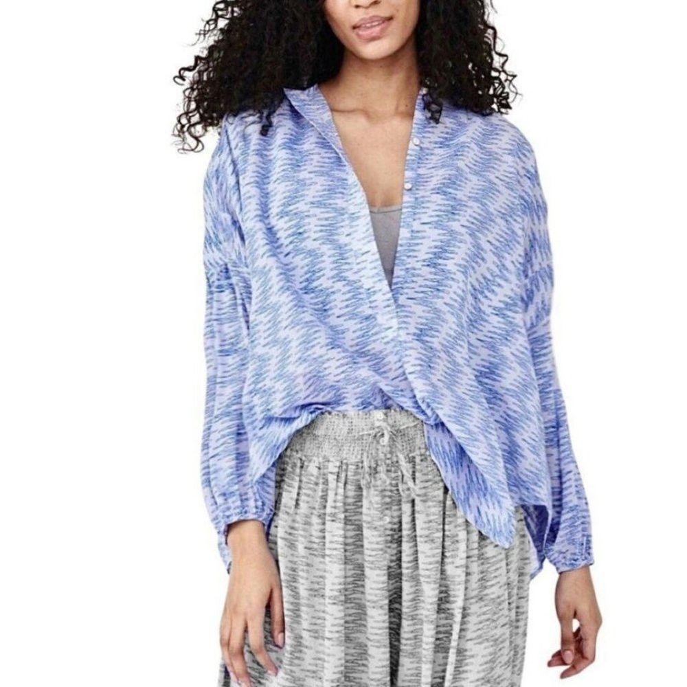 Free People NWT New Free People Blooms For You Sleep Long Sleeve Blue Size S / US 4 / IT 40 - 2 Thumbnail