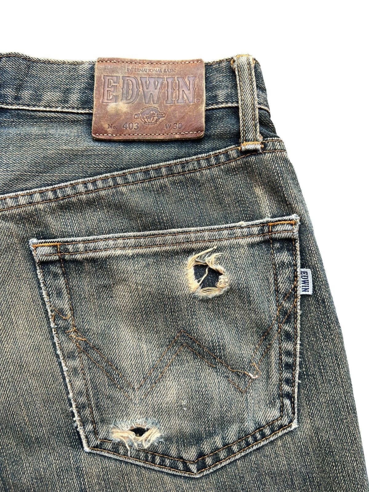 Edwin Vintage 90s Edwin Mudwash Distressed Denim Wide Jeans 30x34 Size US 30 / EU 46 - 9 Thumbnail