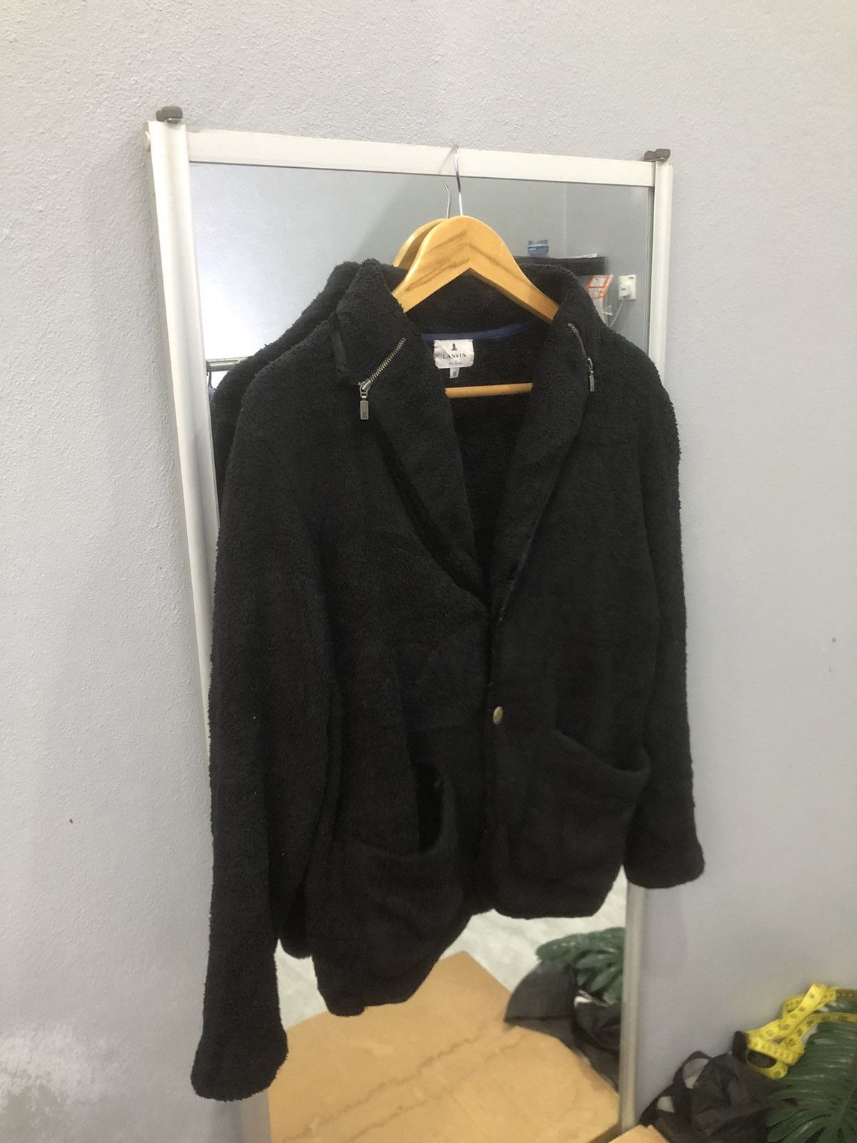 Lanvin 🔥 Lanvin en Bleu Black Fleece Blazer Jacket Size US S / EU 44-46 / 1 - 3 Thumbnail