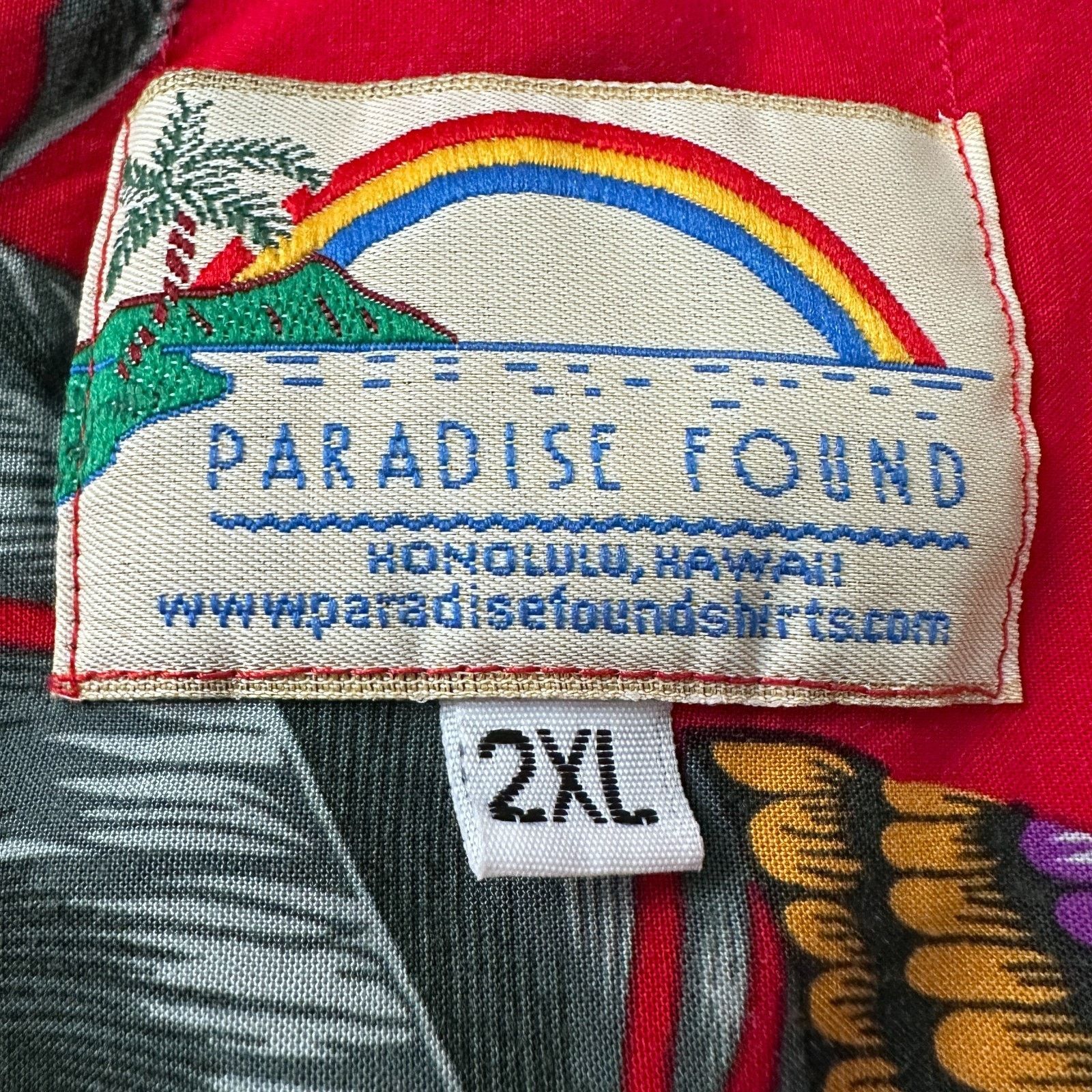 Paradise Found Paradise Found Hawaiian Shirt Mens 2XL Jungle Bird Red Rayon Size US XXL / EU 58 / 5 - 6 Thumbnail