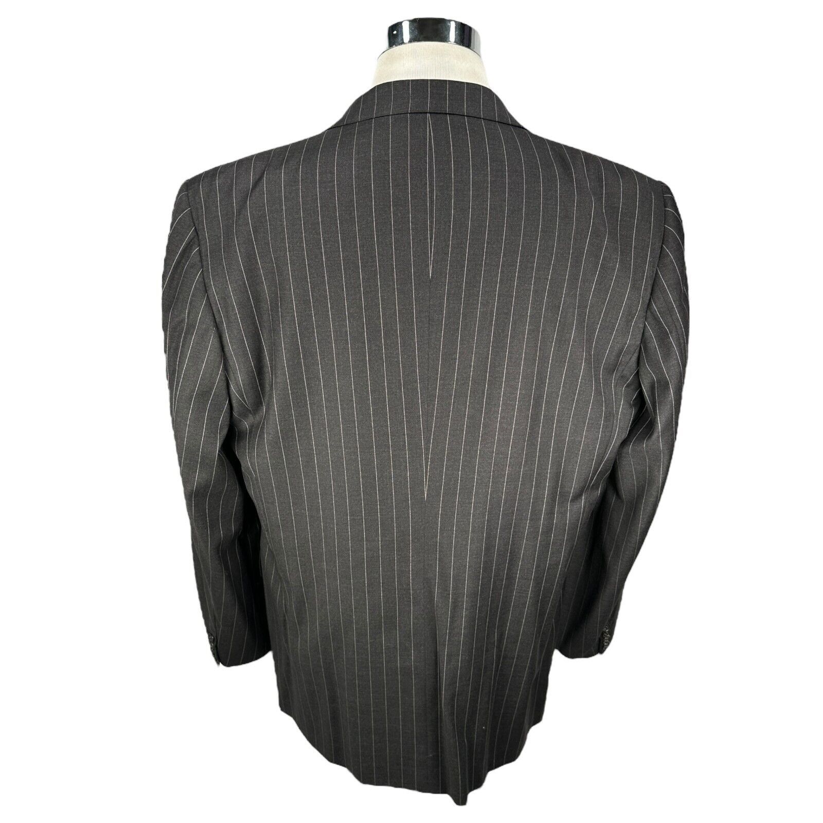 Belvest Belvest Blazer Jacket Mens US 46L Italian 56L Gray Pinstripe Size 46L - 4 Thumbnail