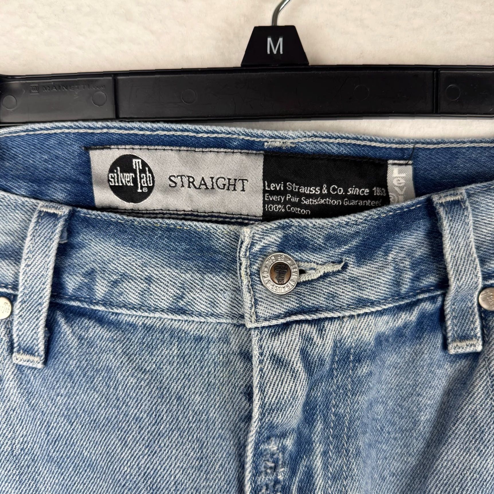 Levi's Vintage Levi's Silvertab Straight Fit Jeans 36x25 Light Wash Distressed 5-Pocket Denim Men Size US 36 / EU 52 - 4 Thumbnail