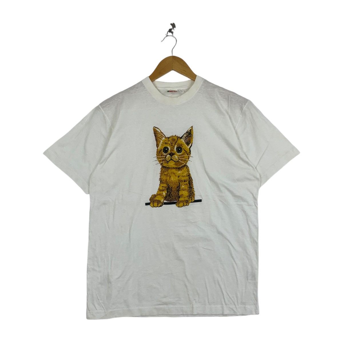Vintage Vintage 90’ KITTY CAT CARTOON Illustration Tee Shirt Size L / US 10 / IT 46 - 1 Thumbnail