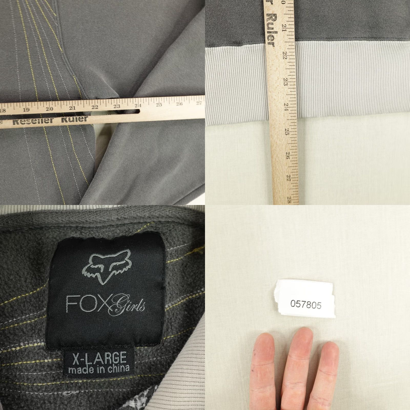 Vintage VINTAGE Fox Hoodie Women XL Gray White Racing Pullover Sweatshirt Motocross Dirtbike Y2K Size XL / US 12-14 / IT 48-50 - 8 Thumbnail