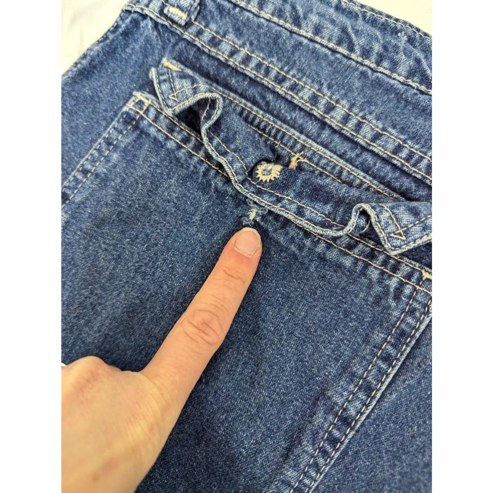 Vintage VINTAGE 90s/00s Y2K Mom Shorts Size 14 34x4 Utility S2W Blue Denim Cotton Women 34 in Inseam 4 in Size 24" / US 00 / IT 34 - 4 Thumbnail