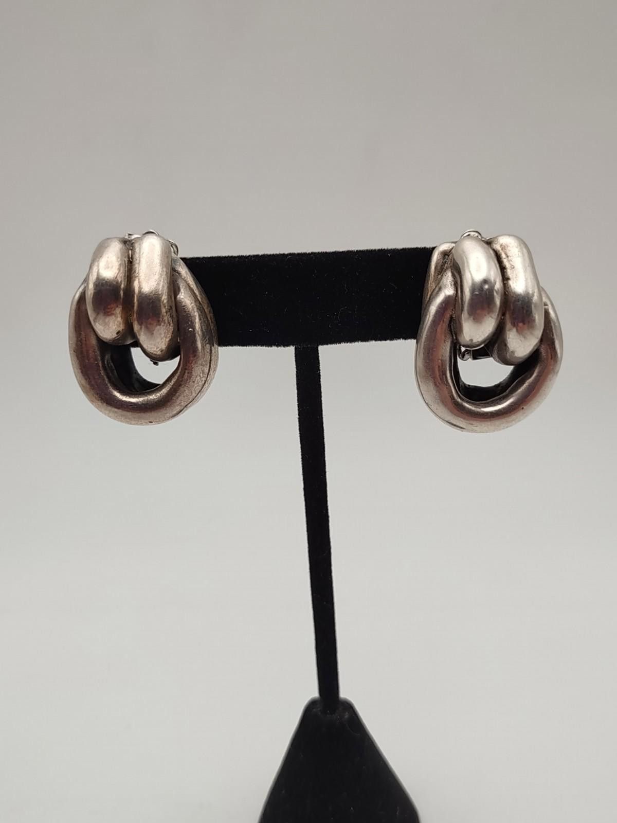 The Unbranded Brand Sterling Silver Chunky Knot Clip On Earrings Size ONE SIZE - 1 Thumbnail