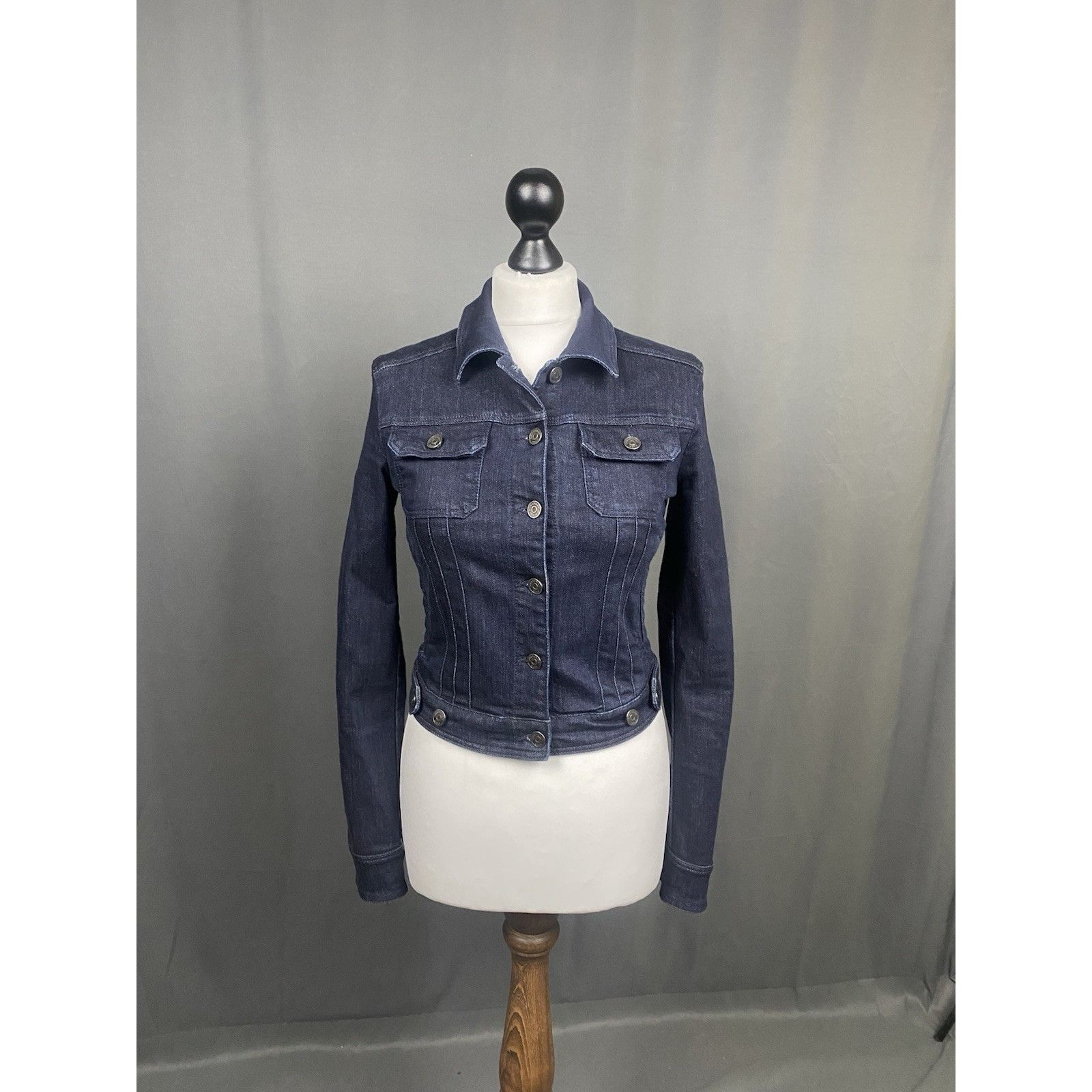 Burberry Burberry Brit Nova Check Women's Blue Denim Jeans Biker Jack Size M / US 6-8 / IT 42-44 - 2 Thumbnail