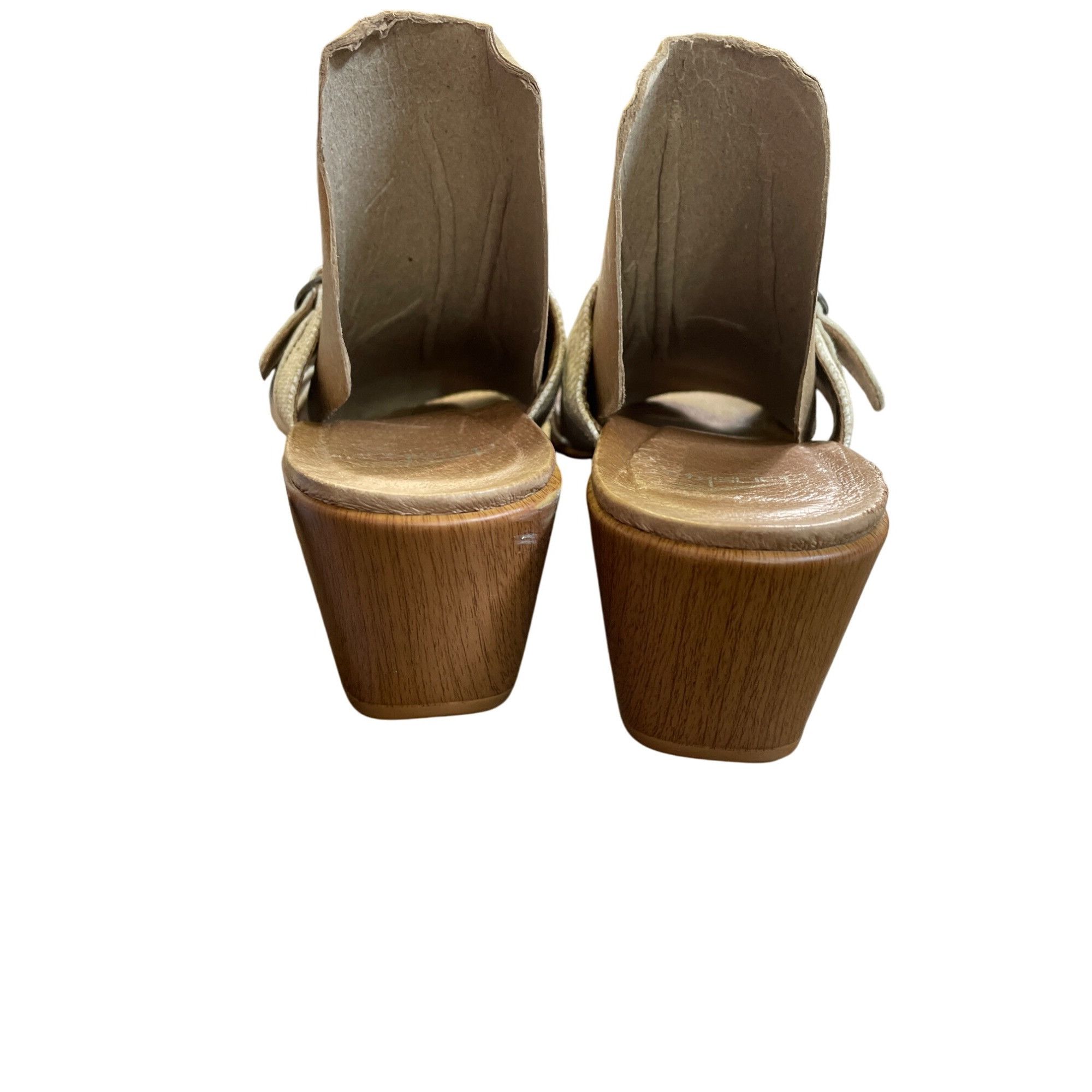 Dansko Dansko Womens White Leather Wedge Heel Sandals Size 8.5/40 S Size US 8.5 / IT 38.5 - 7 Thumbnail