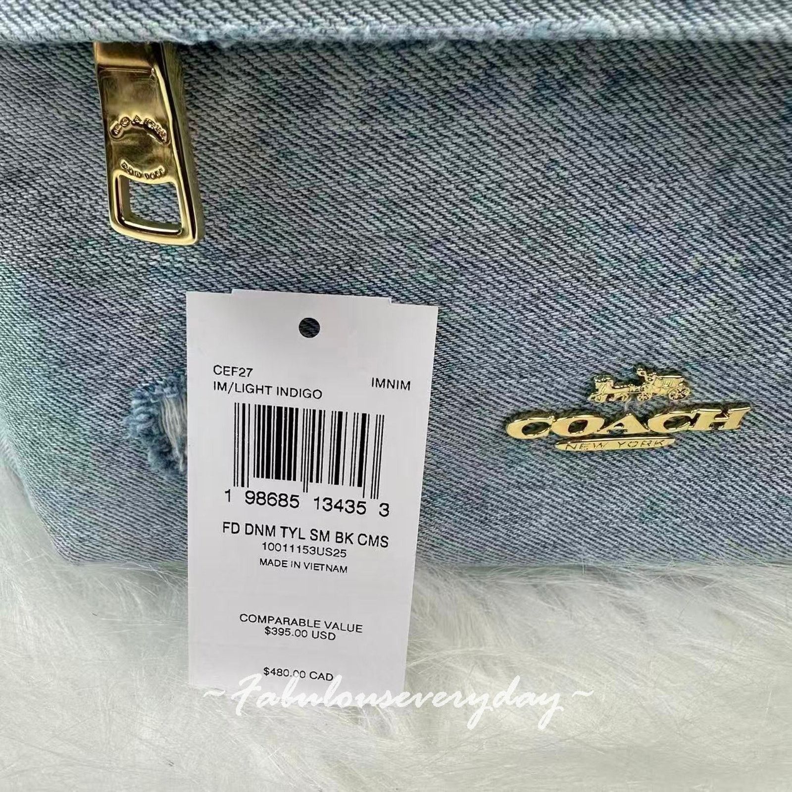 Coach Coach Taylor Small Backpack In Loved Denim Gold/Light Indigo Size ONE SIZE - 5 Thumbnail