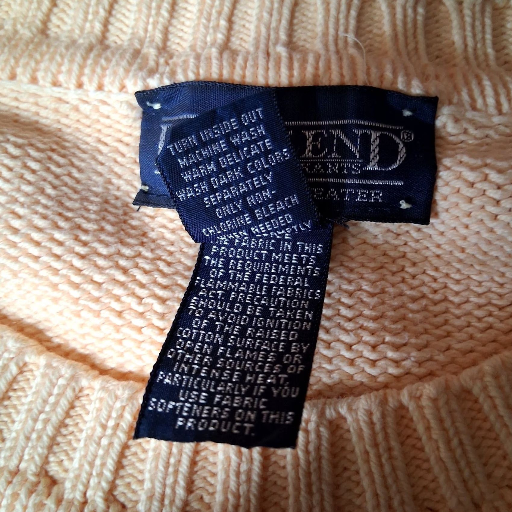 Lands' End VINTAGE Lands' End Sweater Women Medium Yellow Crewneck Pullover Classic Cotton USA Size M / US 6-8 / IT 42-44 - 7 Thumbnail