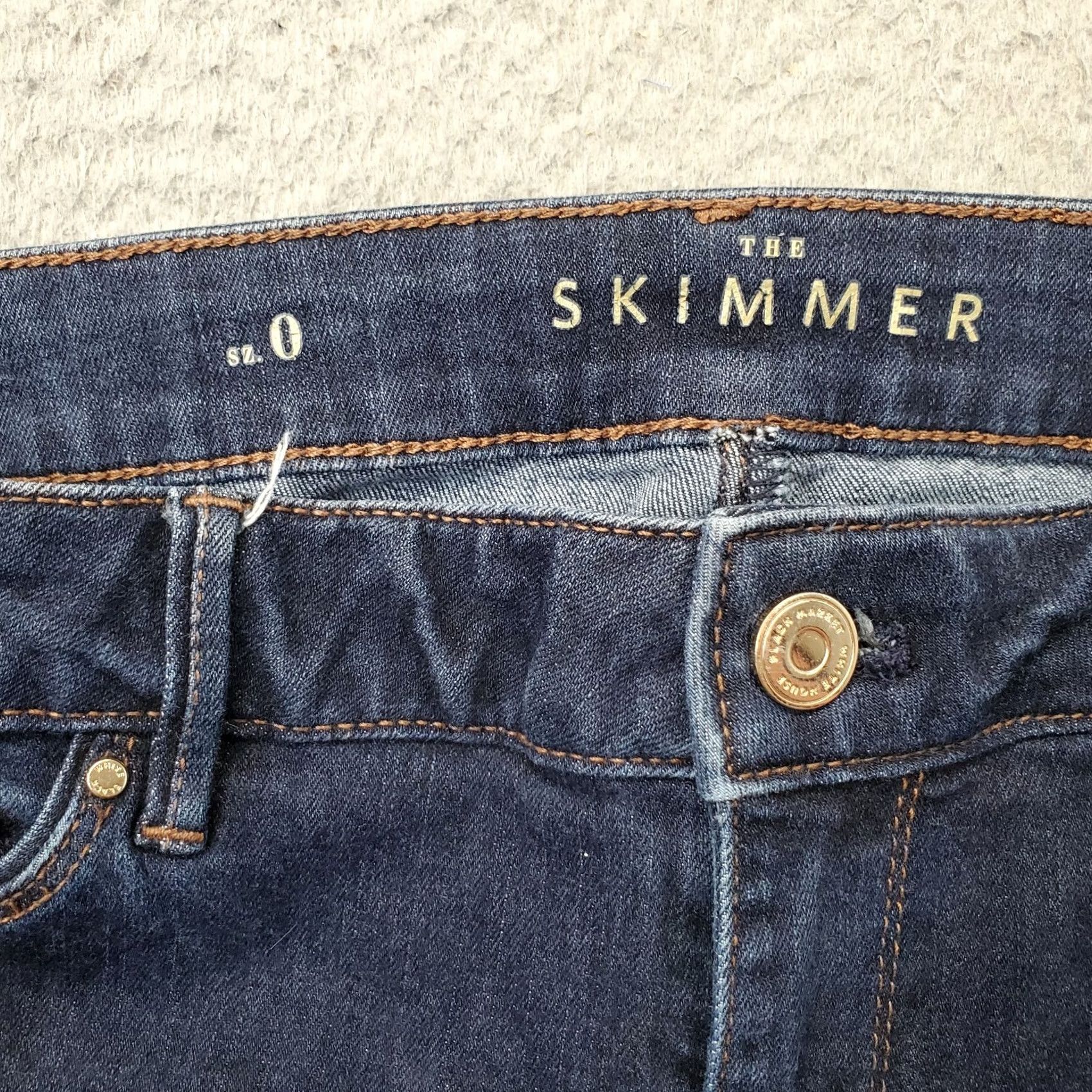White House Black Market White House Black Market The Skimmer Jeans Womens 0 Blue Denim Stretch Ankle Zip Shirt? Size 25" / US 0 / IT 36 - 7 Thumbnail