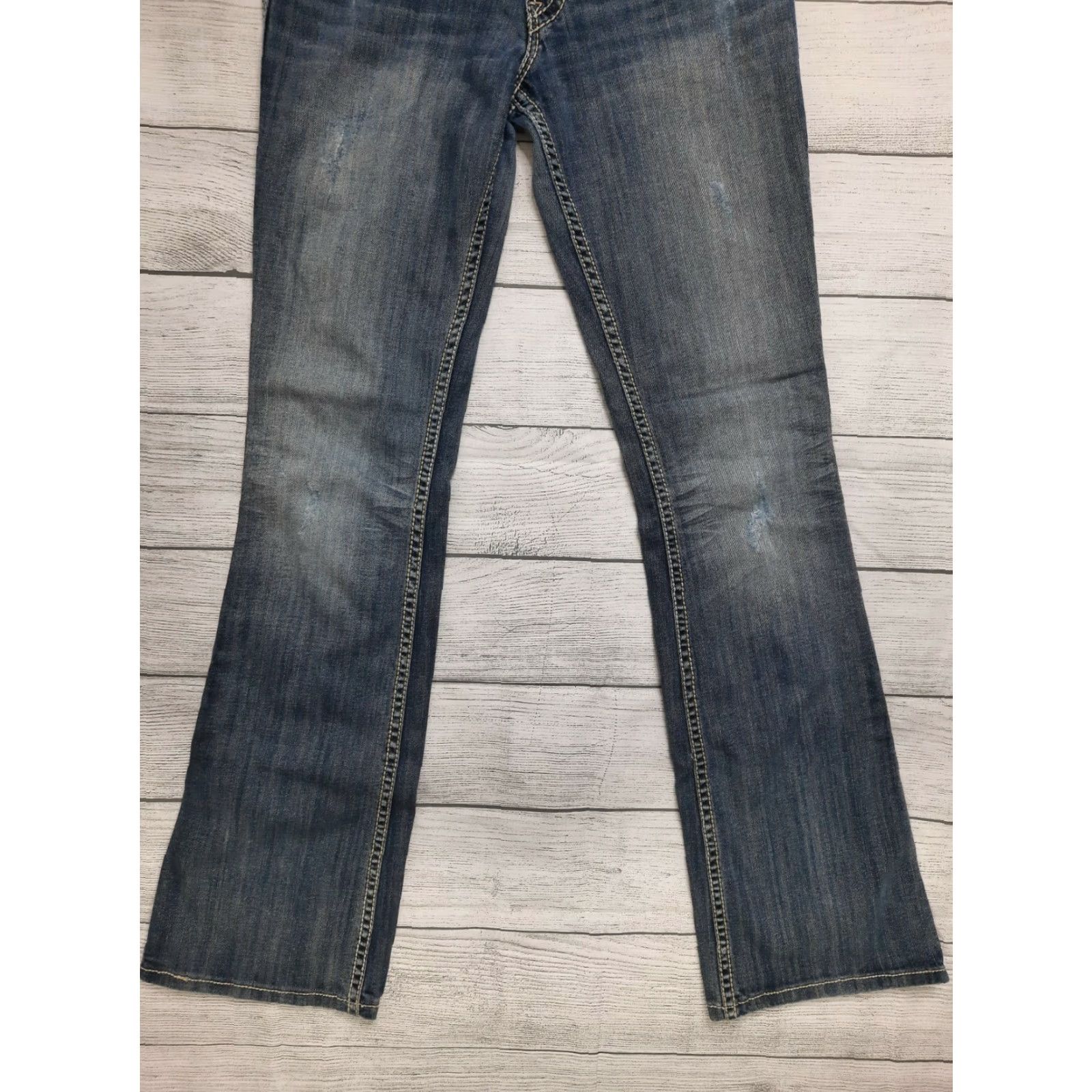 Silver Jeans Co. VINTAGE Silver Jeans Suki Surplus Jeans Womens 28x36 30x32 Flap Pockets Bootcut Medium Blue Mens Womens Boys Girls Size 28" / US 6 / IT 42 - 6 Thumbnail