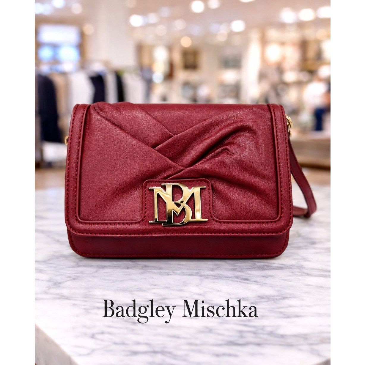 Badgley Mischka Badgley Mischka Pleated Crossbody - Wine Size ONE SIZE - 1 Thumbnail