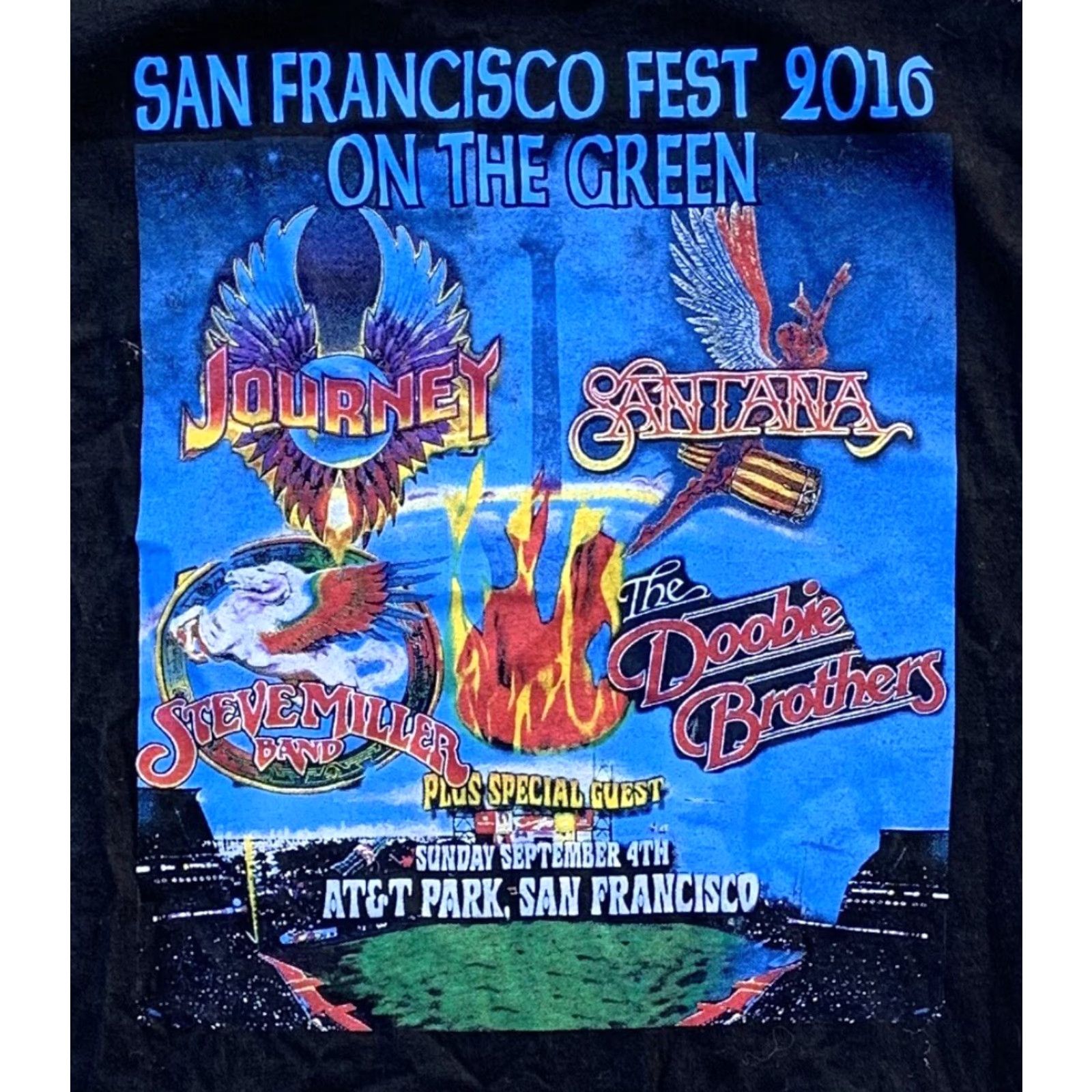 Vintage San Francisco Fest 2016 On the Green t-shirt L Black Cotton Jersey Pro Style Men Short Sleeve Crew Neck California Music Festival Band Shirts Mens L Size US L / EU 52-54 / 3 - 5 Thumbnail