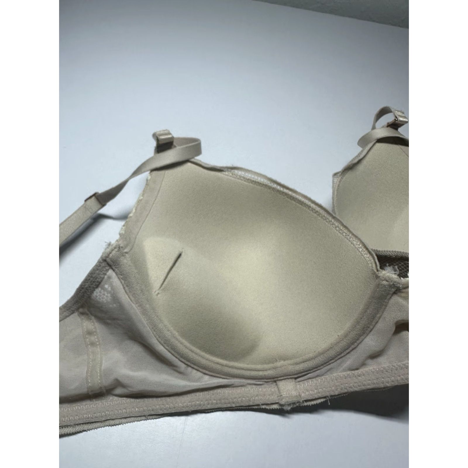 Vintage Aerie Bra 32D Beige Underwired Push Up Adjustable Straps Intimates Lingerie Size ONE SIZE - 6 Thumbnail