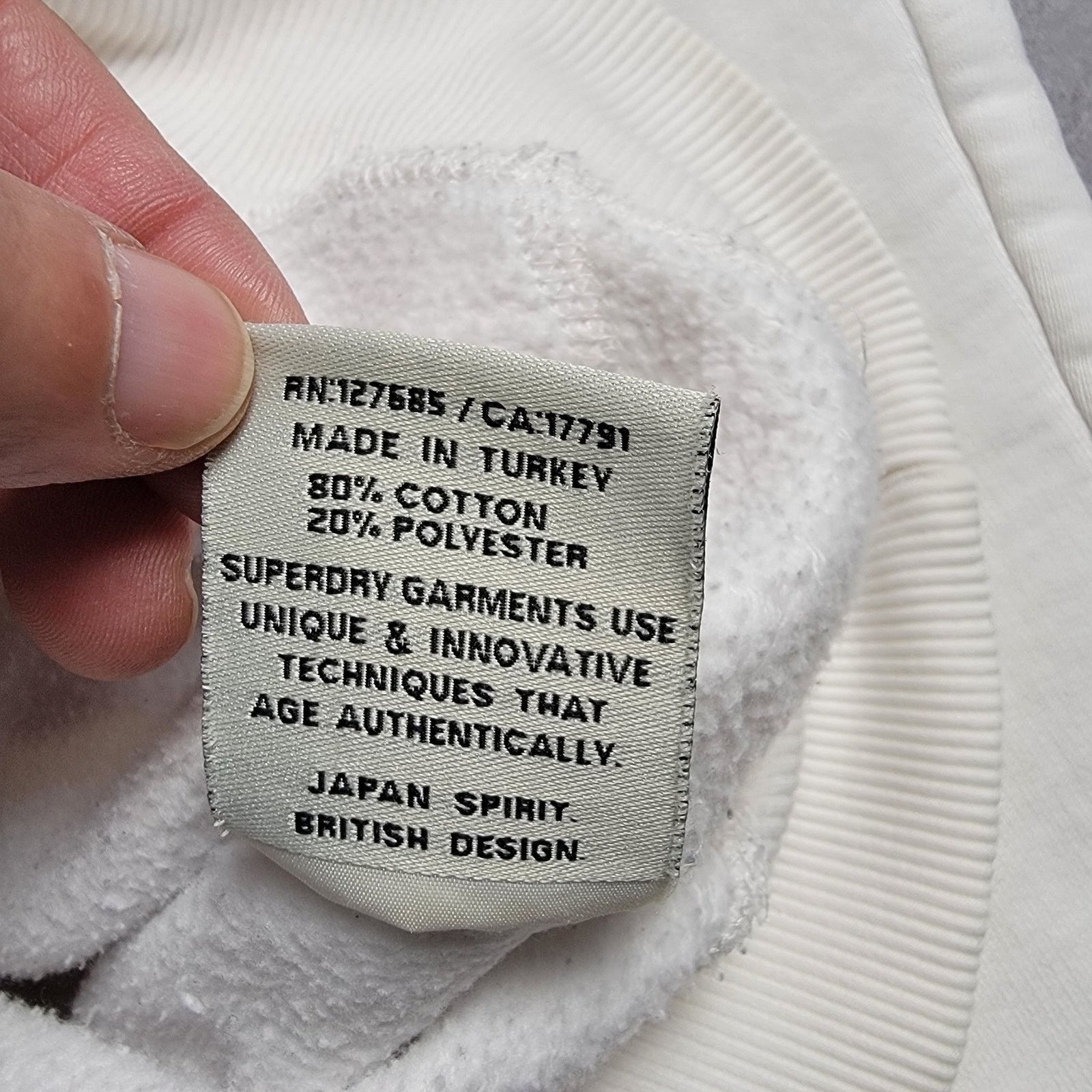 Superdry SuperDry Orange Label Hoodie White Sz S (545) Size US S / EU 44-46 / 1 - 12 Thumbnail