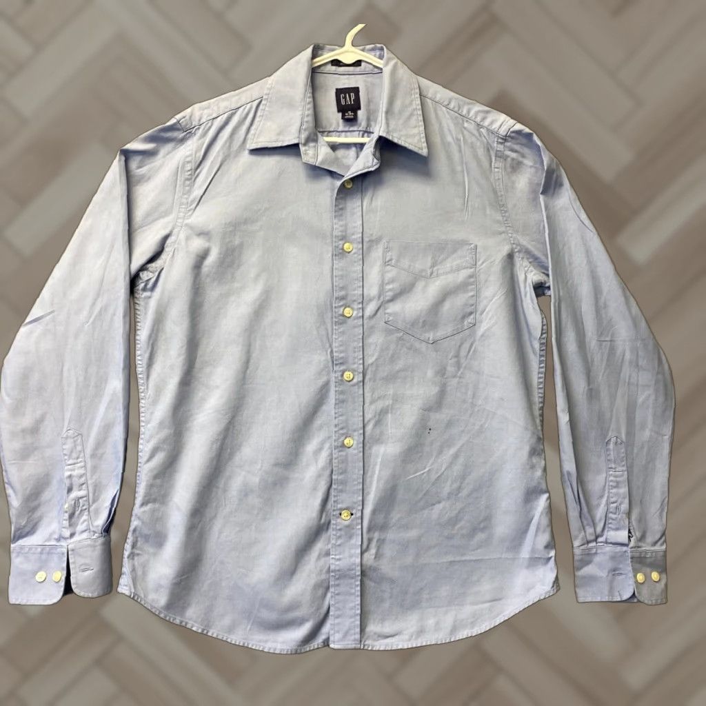 Gap Gap Dress Shirt Mens Size 15-15.5 Blue Long Sleeve Fitted /98-56 Size 40R - 1 Thumbnail