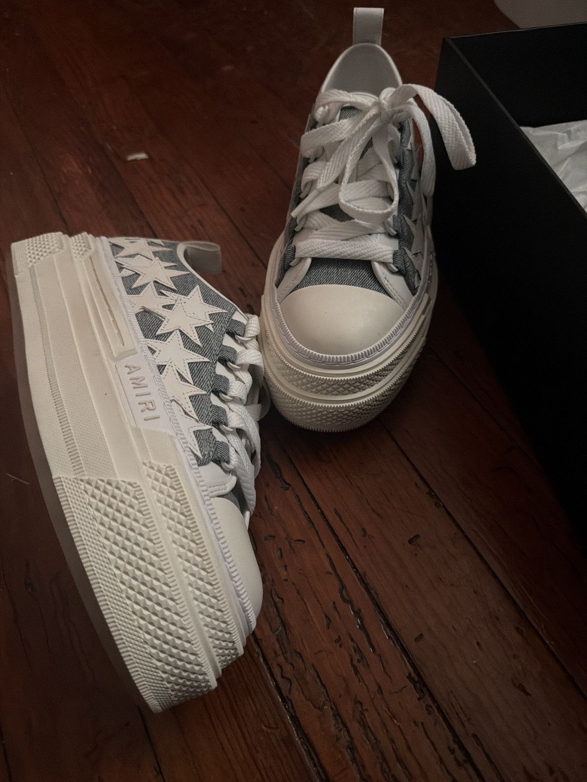 Amiri amiri platform denim stars court low Size US 8 / EU 41 - 3 Thumbnail