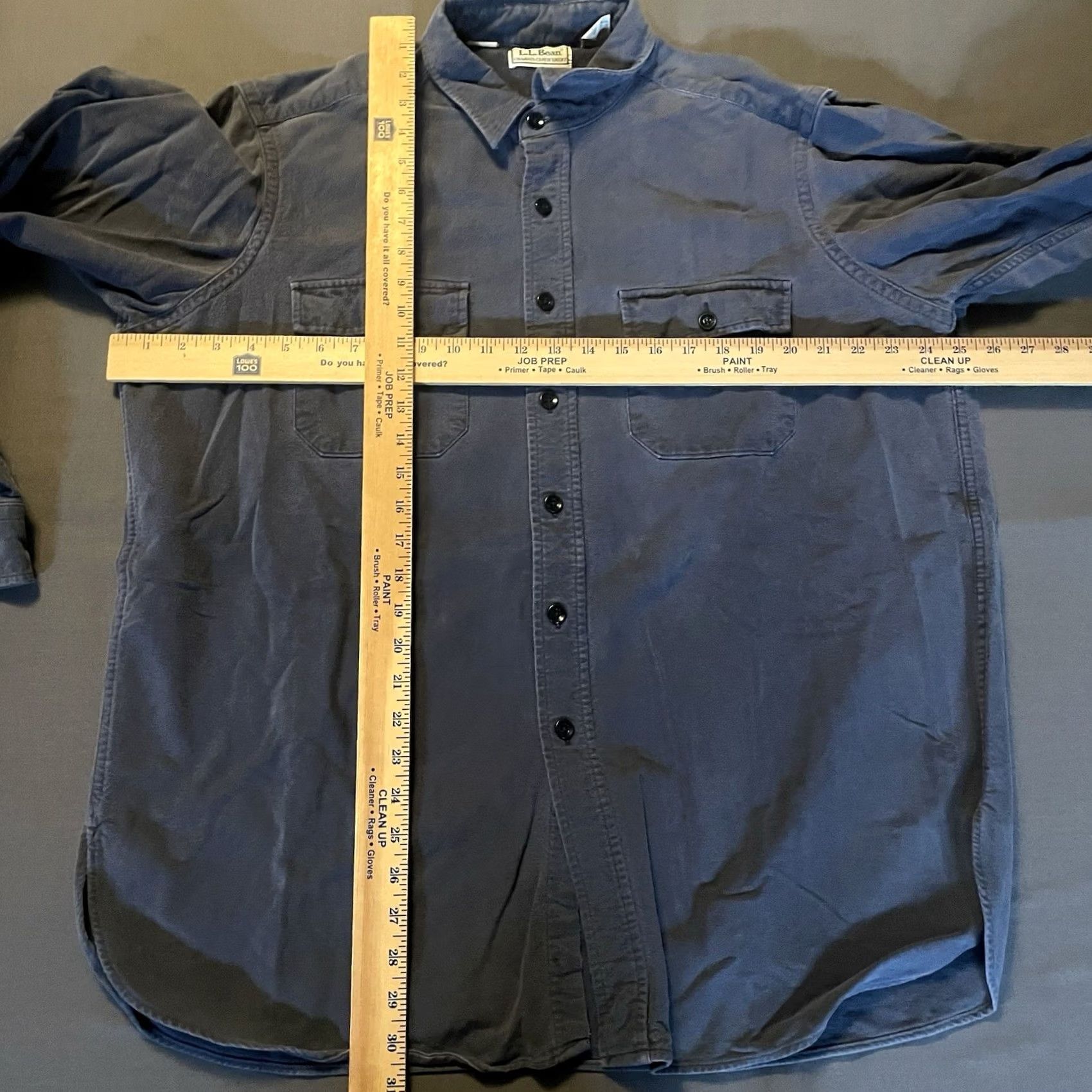 Vintage VINTAGE L.L. Bean Shirt Mens XL Blue Long Sleeve Button-Up Chamois Heavyweight Pockets USA Size US XL / EU 56 / 4 - 4 Thumbnail