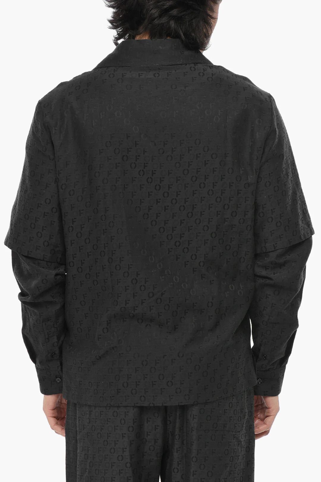Off-White Silk Blend Jacquard Shirt Size US M / EU 48-50 / 2 - 2 Thumbnail