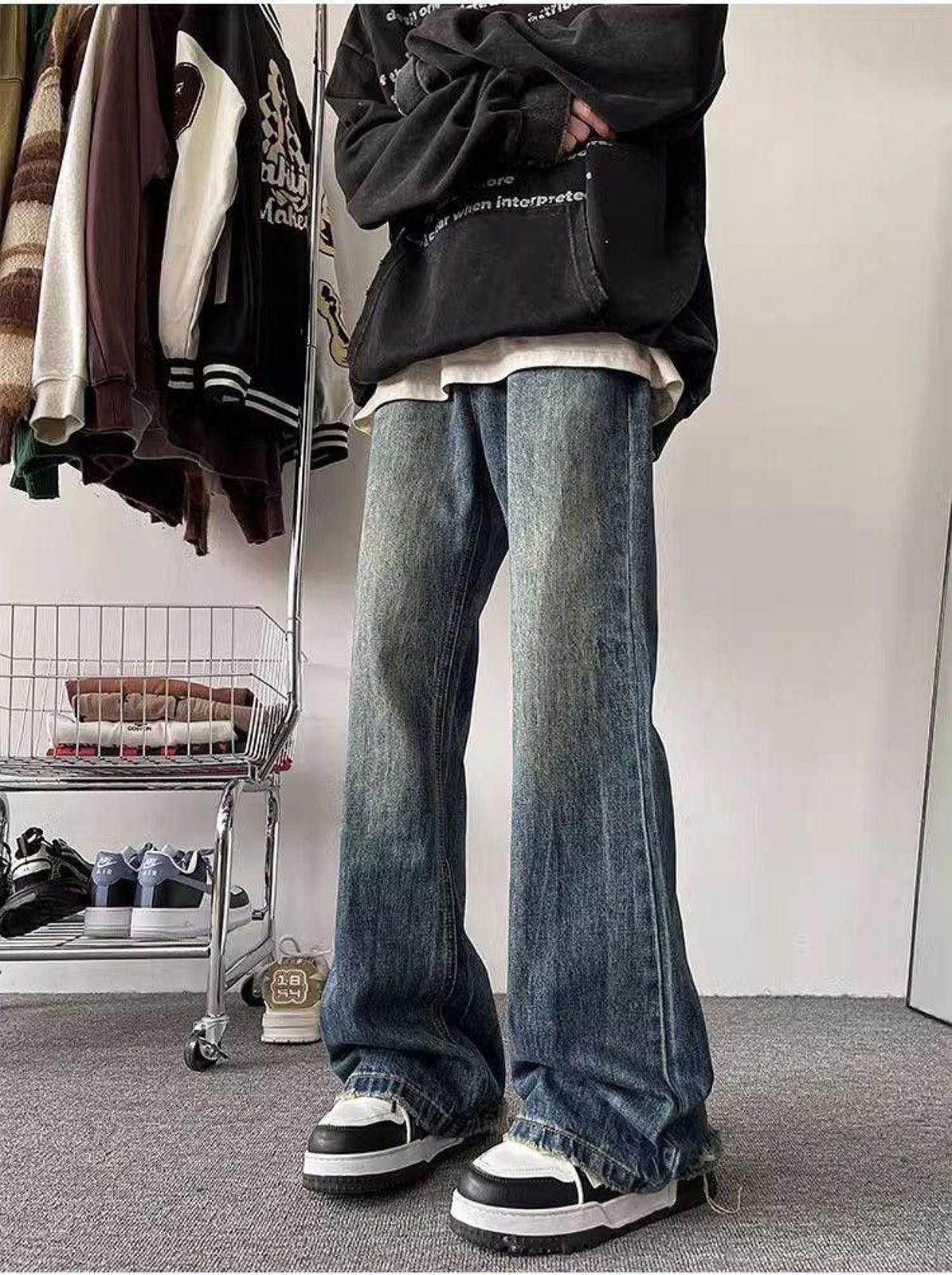 Jean × Vintage Straight Leg Wide Leg Denim Jeans Size US 32 / EU 48 - 3 Thumbnail