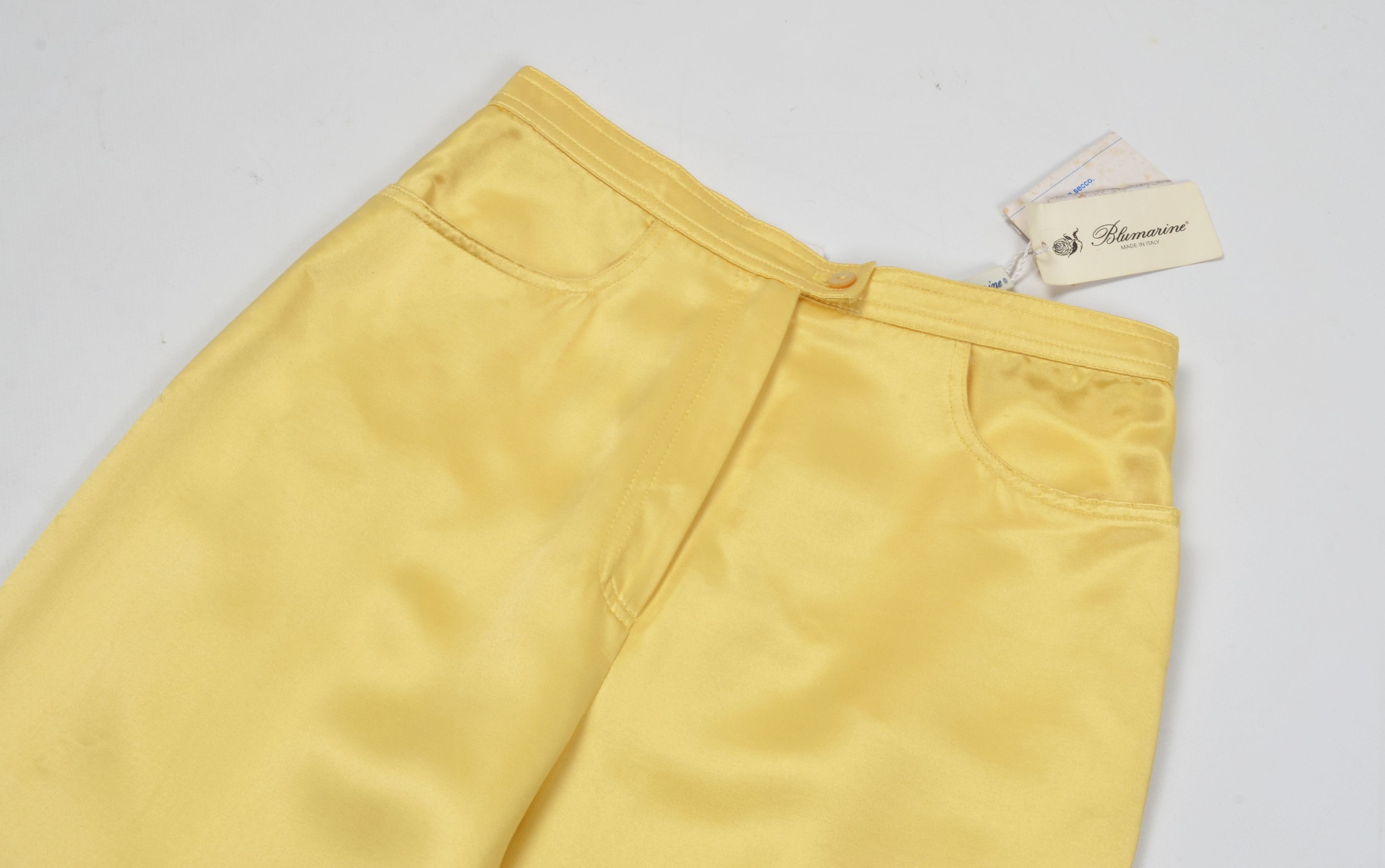 Blumarine × Vintage Blumarine Vintage High Waisted Satin Silk Blend Trousers Size 24" / US 00 / IT 34 - 2 Thumbnail